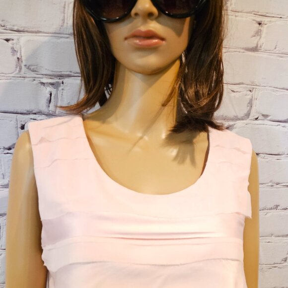 TRIBAL, Light pink pullover sleeveless ruffle layered blouse - Picture 6 of 11